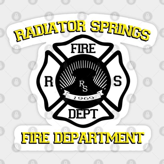 Radiator Springs Fire Department Sticker by B3pOh